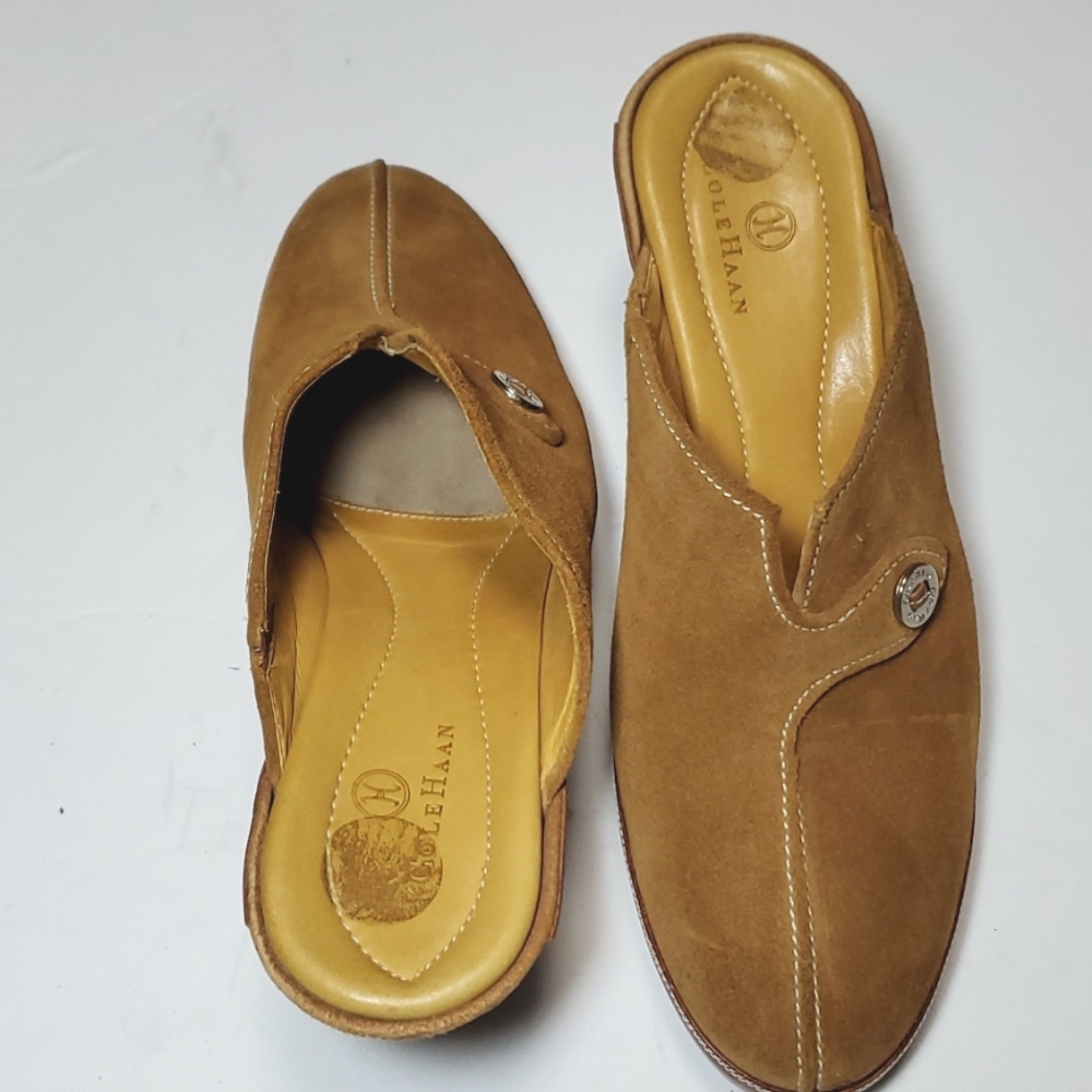 COLEHAAN SANDAL WITH CLOSED TOE SIZE 8 1/2 CARAMEL COLOR GOOD CONDITION - Picture 4 of 16